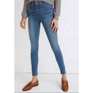 Madewell Women's Blue Light Wash 10” High Rise Button Fly Skinny Jeans Size 23
